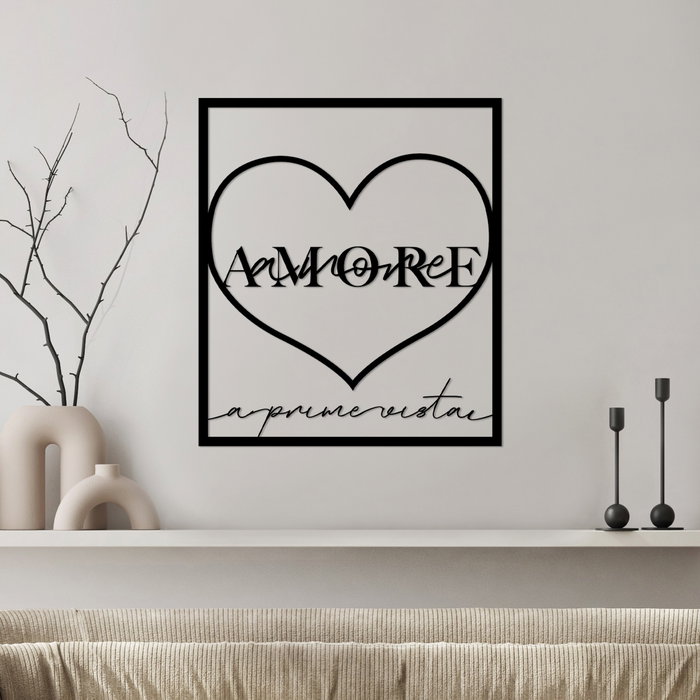 Wallity Amore Prima Vista 2 - Escultura de pared de metal negra